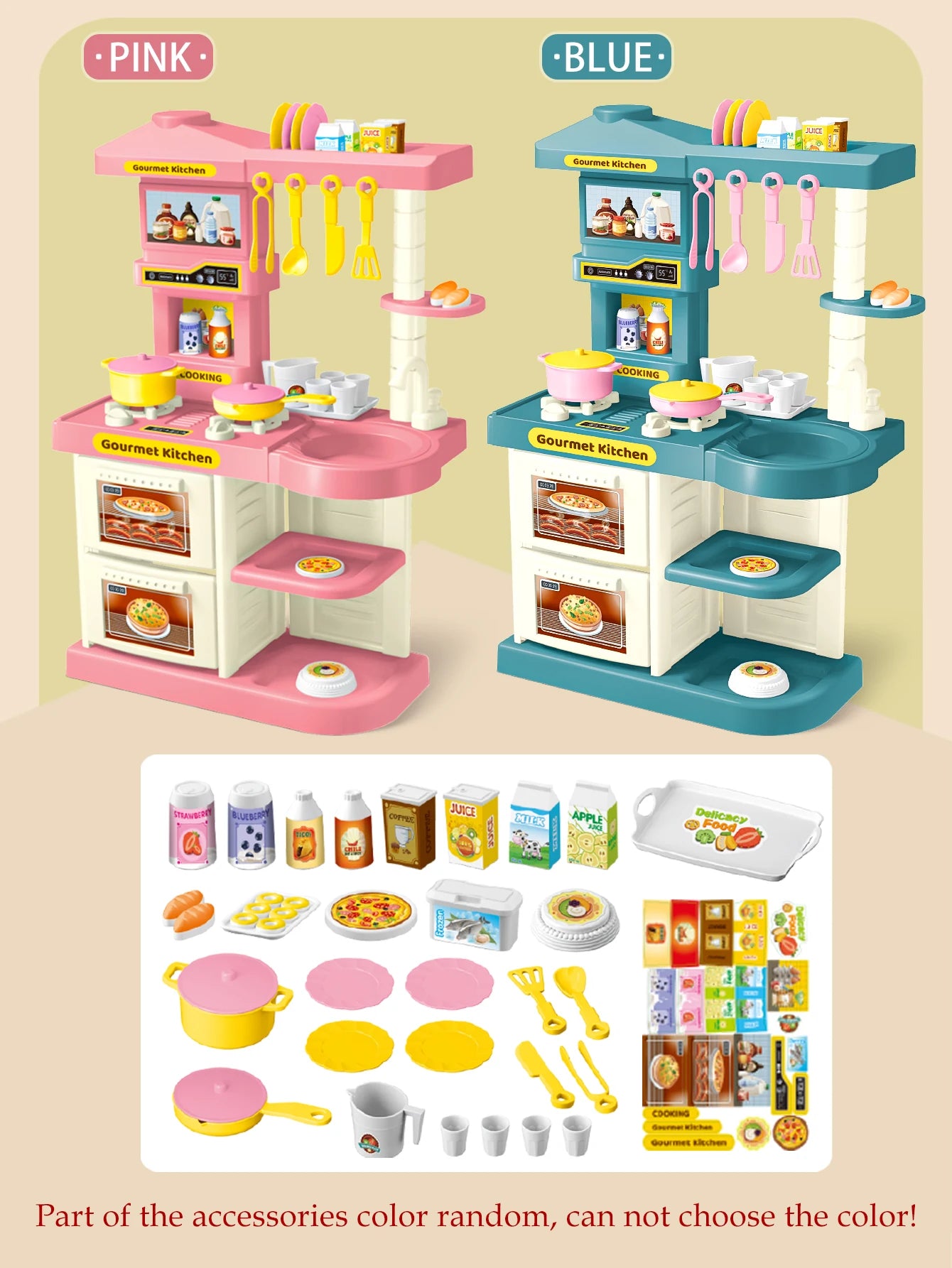 Kinderküche Spielset – Interaktive Spielküche mit Zubehör für Kinder ab 3 Jahren