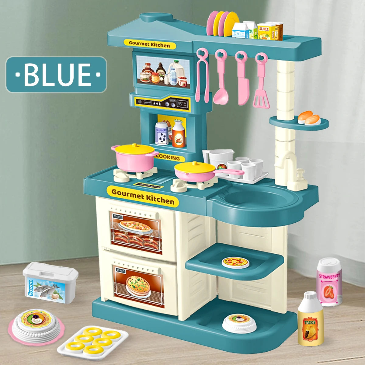 Kinderküche Spielset – Interaktive Spielküche mit Zubehör für Kinder ab 3 Jahren
